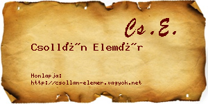 Csollán Elemér névjegykártya