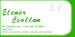 elemer csollan business card